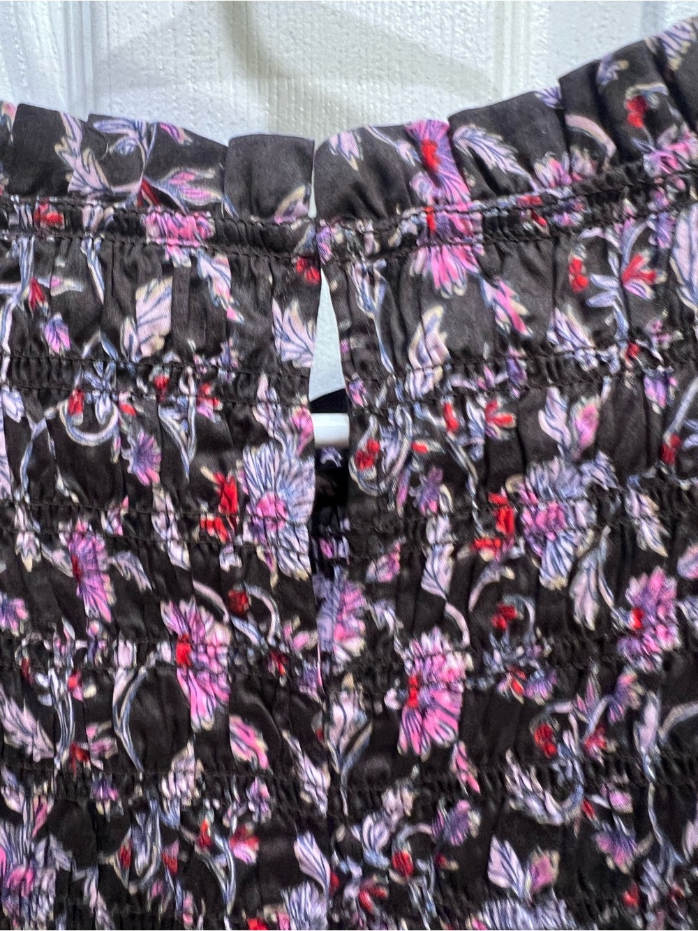 GAP Black Floral Smocked Long-Sleeve Dress with Pink Accents - Picture 7 of 8